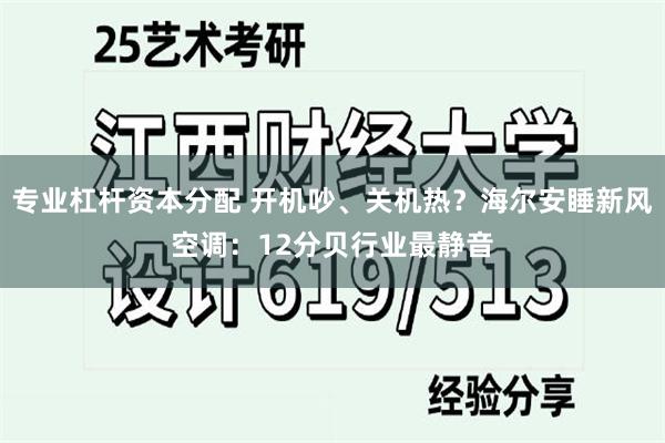 专业杠杆资本分配 开机吵、关机热？海尔安睡新风空调：12分贝行业最静音