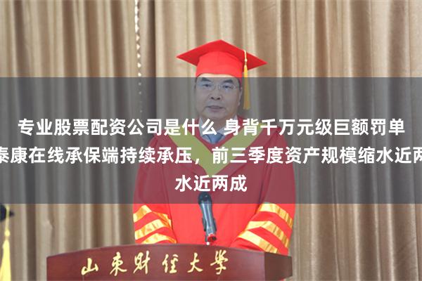 专业股票配资公司是什么 身背千万元级巨额罚单，泰康在线承保端持续承压，前三季度资产规模缩水近两成