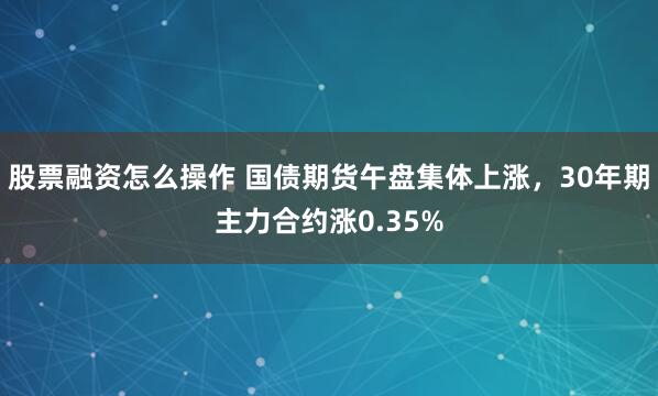 股票融资怎么操作 国债期货午盘集体上涨，30年期主力合约涨0.35%